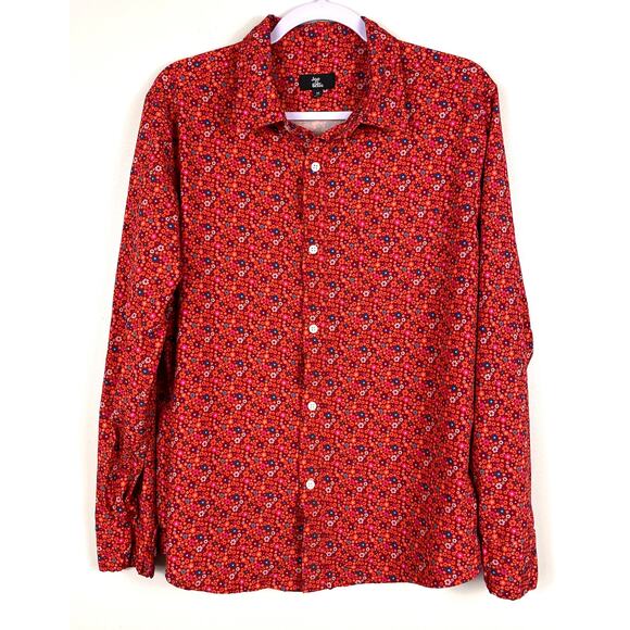 Joe & Bella Magnetic Button-Down Shirt Seth Orange Floral Print Men’s Medium - Picture 5 of 13